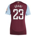 aston villa wsl adidas home shirt 2024-25 – womens with grant 23 printing Collection | Authentic Aston Villa Shirts