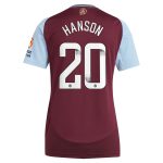 aston villa wsl adidas home shirt 2024-25 – womens with hanson 20 printing Collection | Authentic Aston Villa Shirts