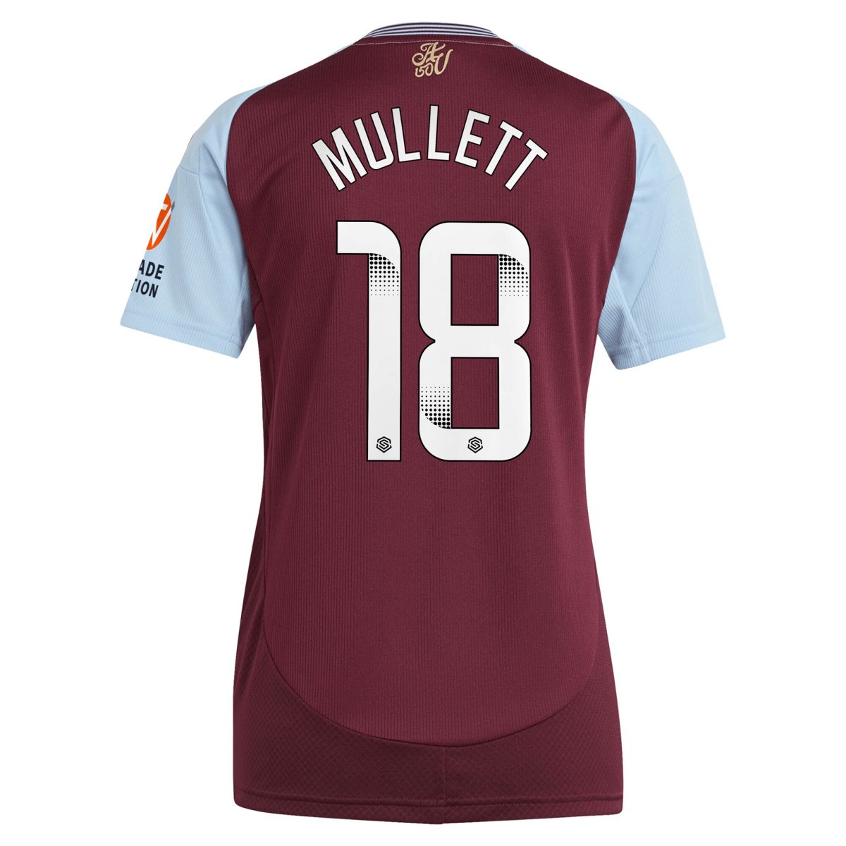 aston villa wsl adidas home shirt 2024-25 – womens with mullett 18 printing Collection | Authentic Aston Villa Shirts