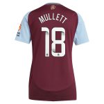 aston villa wsl adidas home shirt 2024-25 – womens with mullett 18 printing Collection | Authentic Aston Villa Shirts