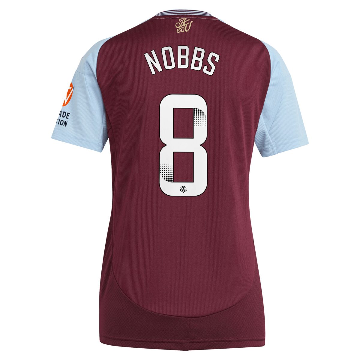 aston villa wsl adidas home shirt 2024-25 – womens with nobbs 8 printing Collection | Authentic Aston Villa Shirts