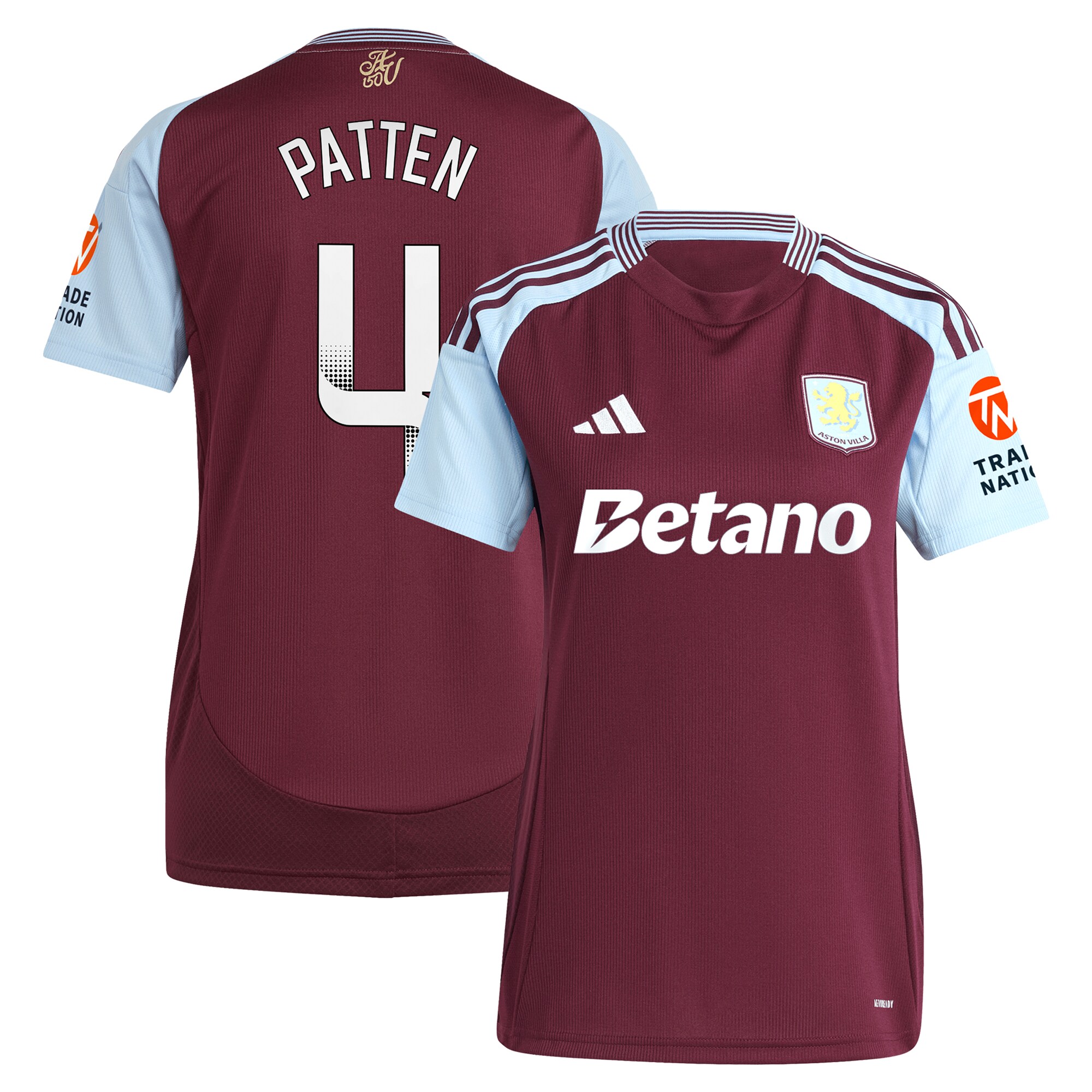 aston villa wsl adidas home shirt 2024-25 – womens with patten 4 printing Collection | Authentic Aston Villa Shirts
