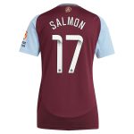 aston villa wsl adidas home shirt 2024-25 – womens with salmon 17 printing Collection | Authentic Aston Villa Shirts