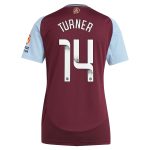 aston villa wsl adidas home shirt 2024-25 – womens with turner 14 printing Collection | Authentic Aston Villa Shirts