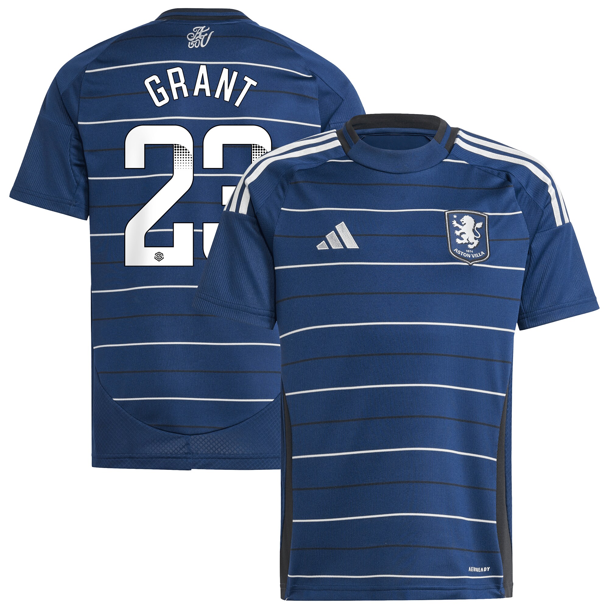 aston villa wsl adidas third shirt 2024-25 – kids with grant 23 printing Collection | Authentic Aston Villa Shirts