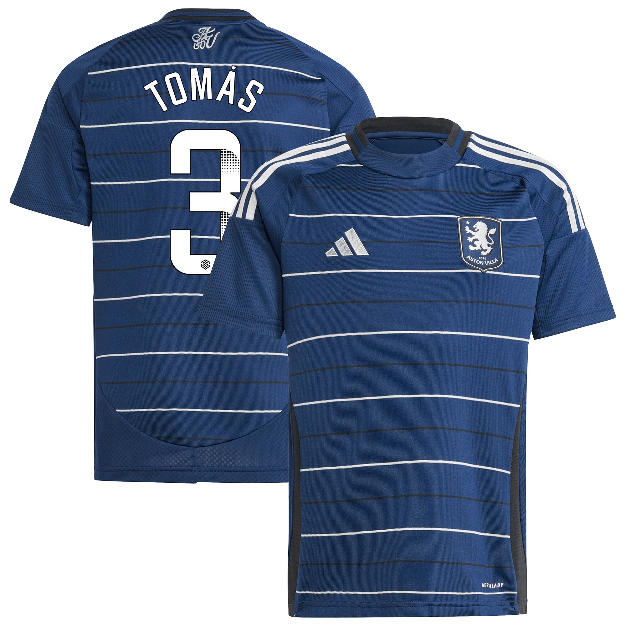 aston villa wsl adidas third shirt 2024-25 – kids with tomás 3 printing Collection | Authentic Aston Villa Shirts