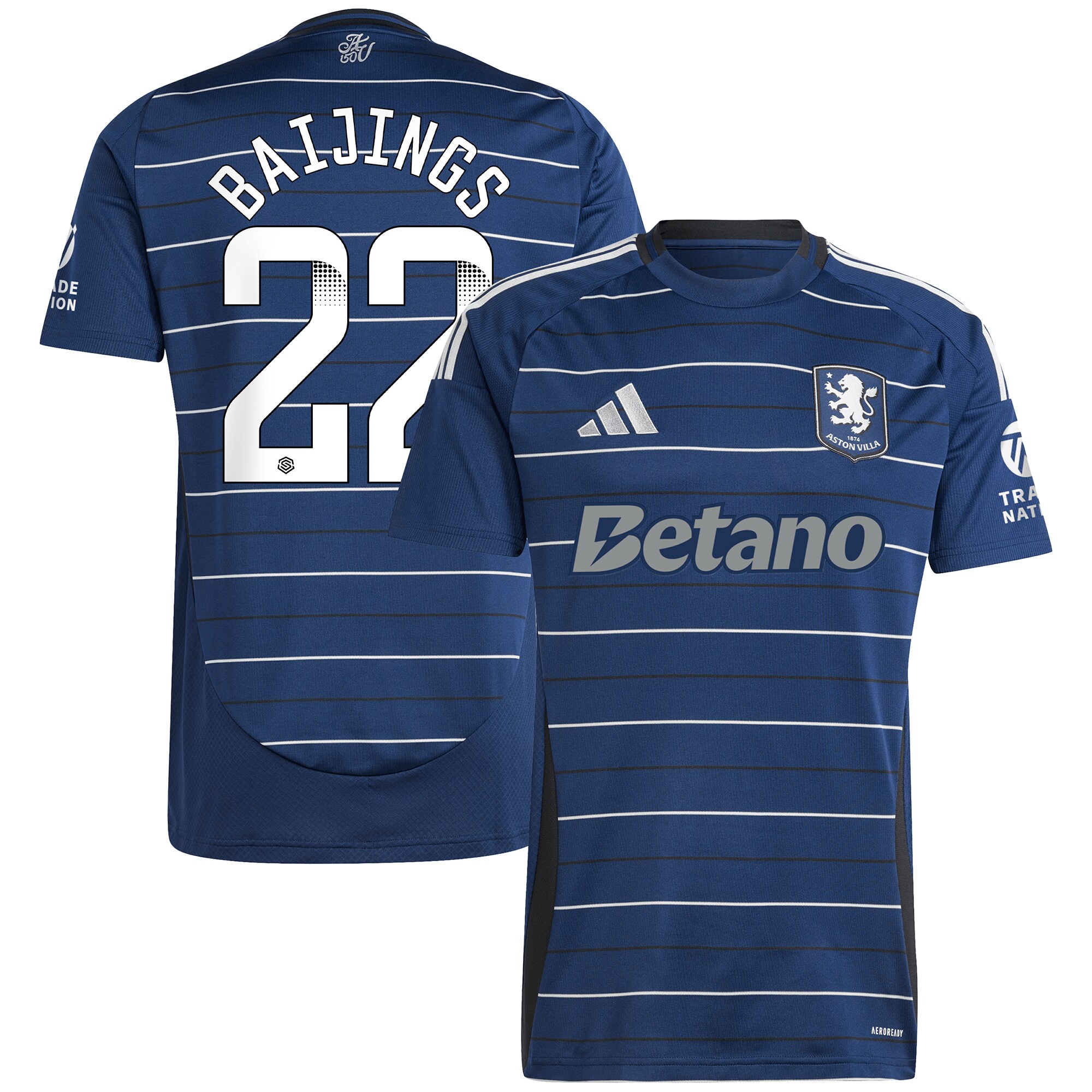 aston villa wsl adidas third shirt 2024-25 with baijings 22 printing Collection | Authentic Aston Villa Shirts