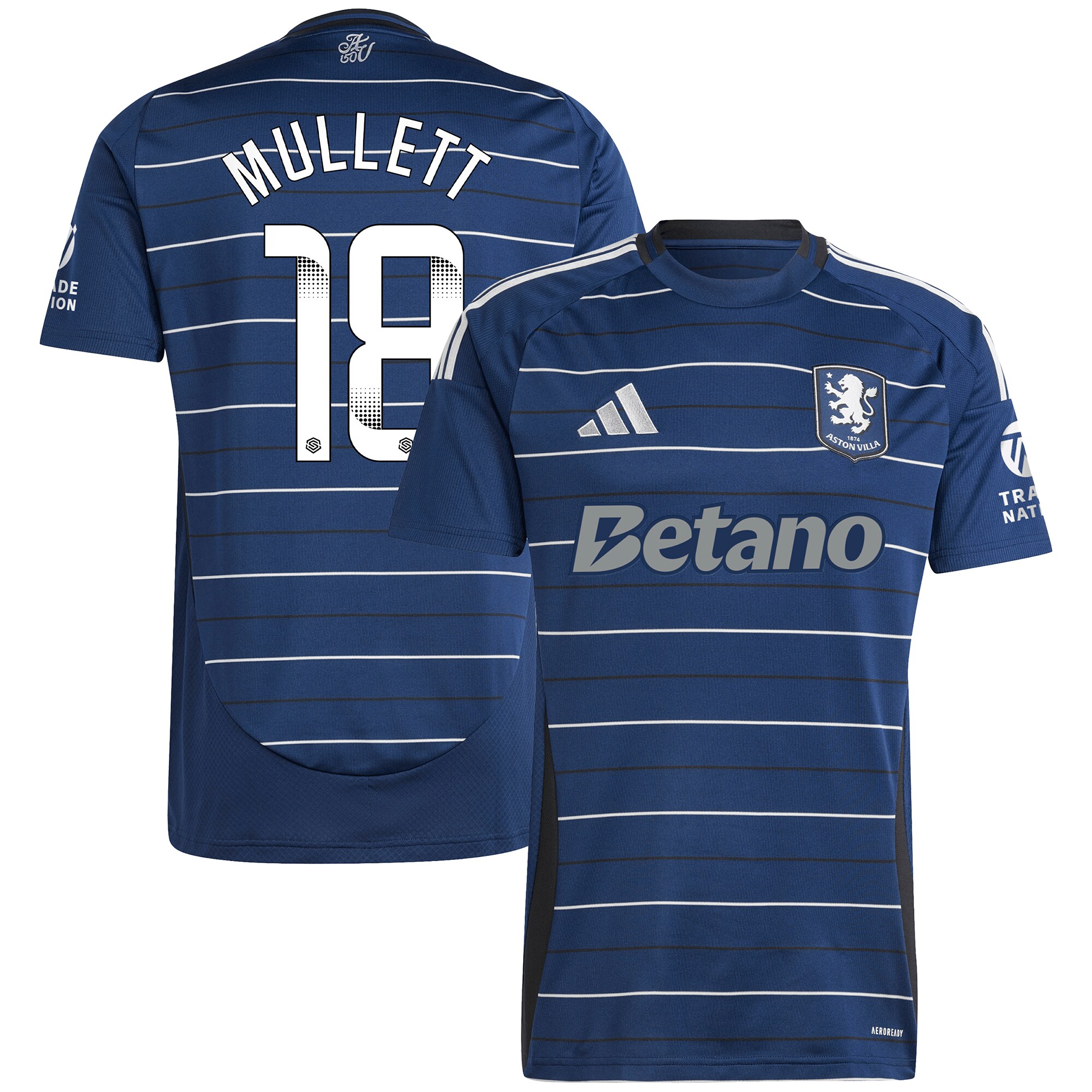 aston villa wsl adidas third shirt 2024-25 with mullett 18 printing Collection | Authentic Aston Villa Shirts