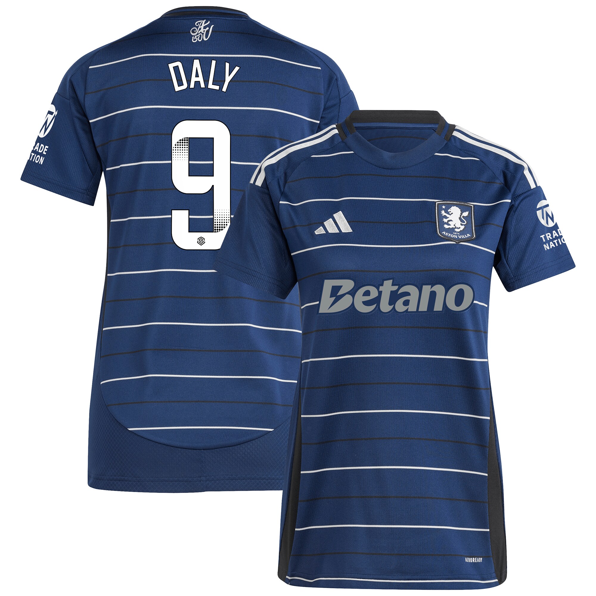 aston villa wsl adidas third shirt 2024-25 – womens with daly 9 printing Collection | Authentic Aston Villa Shirts