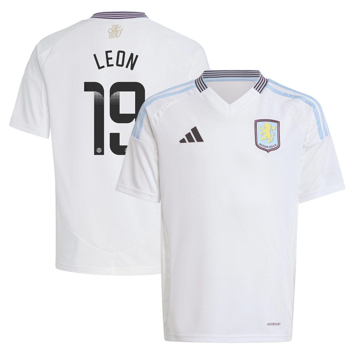 aston villa wsl away shirt 2024-25 – kids with leon 19 printing Collection | Authentic Aston Villa Shirts