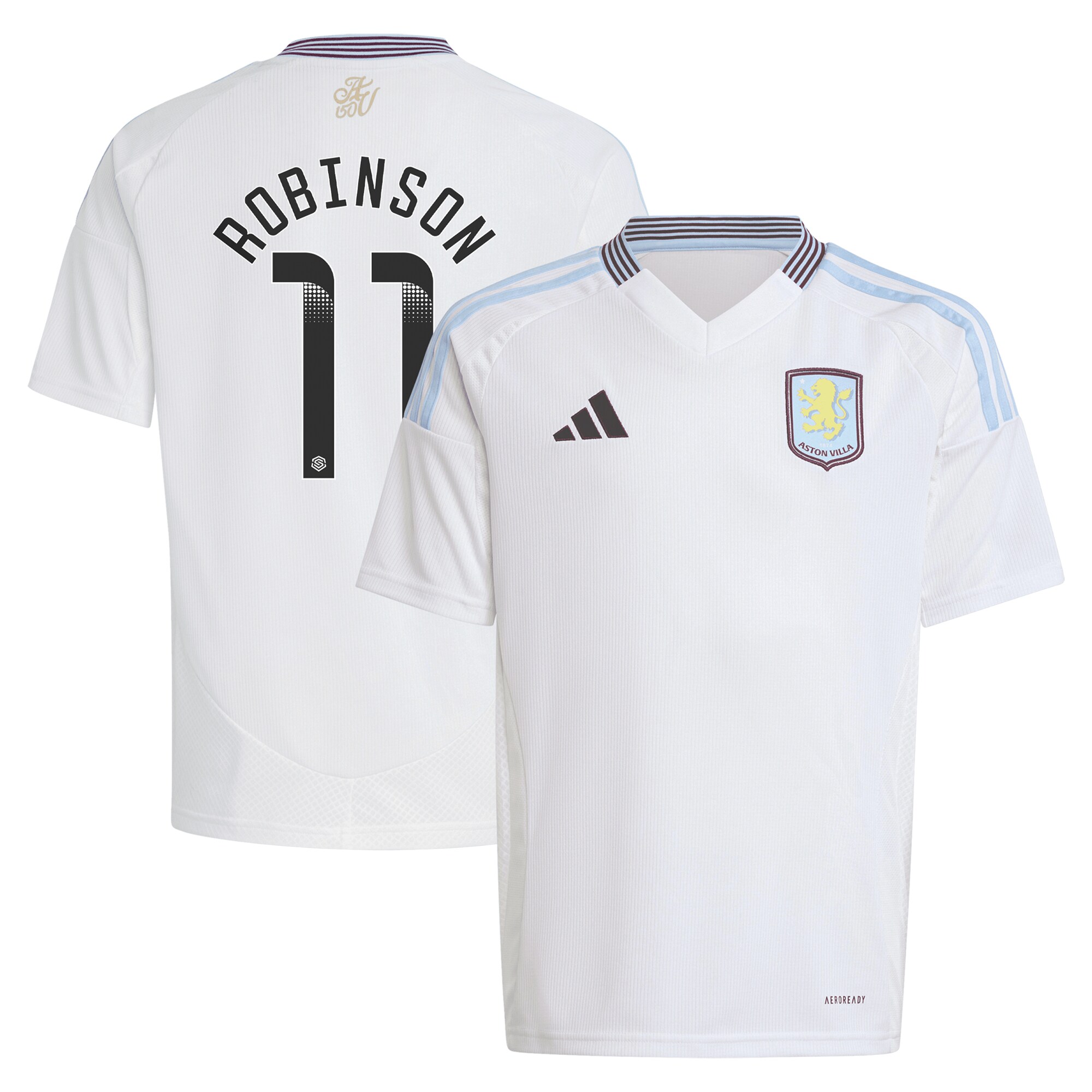 aston villa wsl away shirt 2024-25 – kids with robinson 11 printing Collection | Authentic Aston Villa Shirts