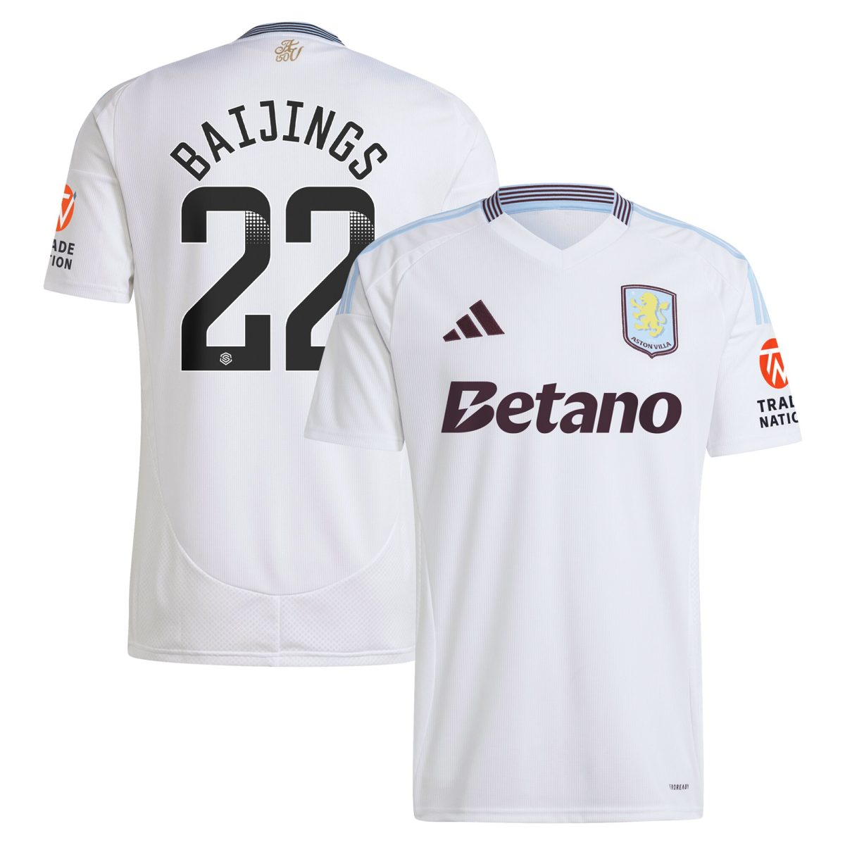 aston villa wsl away shirt 2024-25 with baijings 22 printing Collection | Authentic Aston Villa Shirts