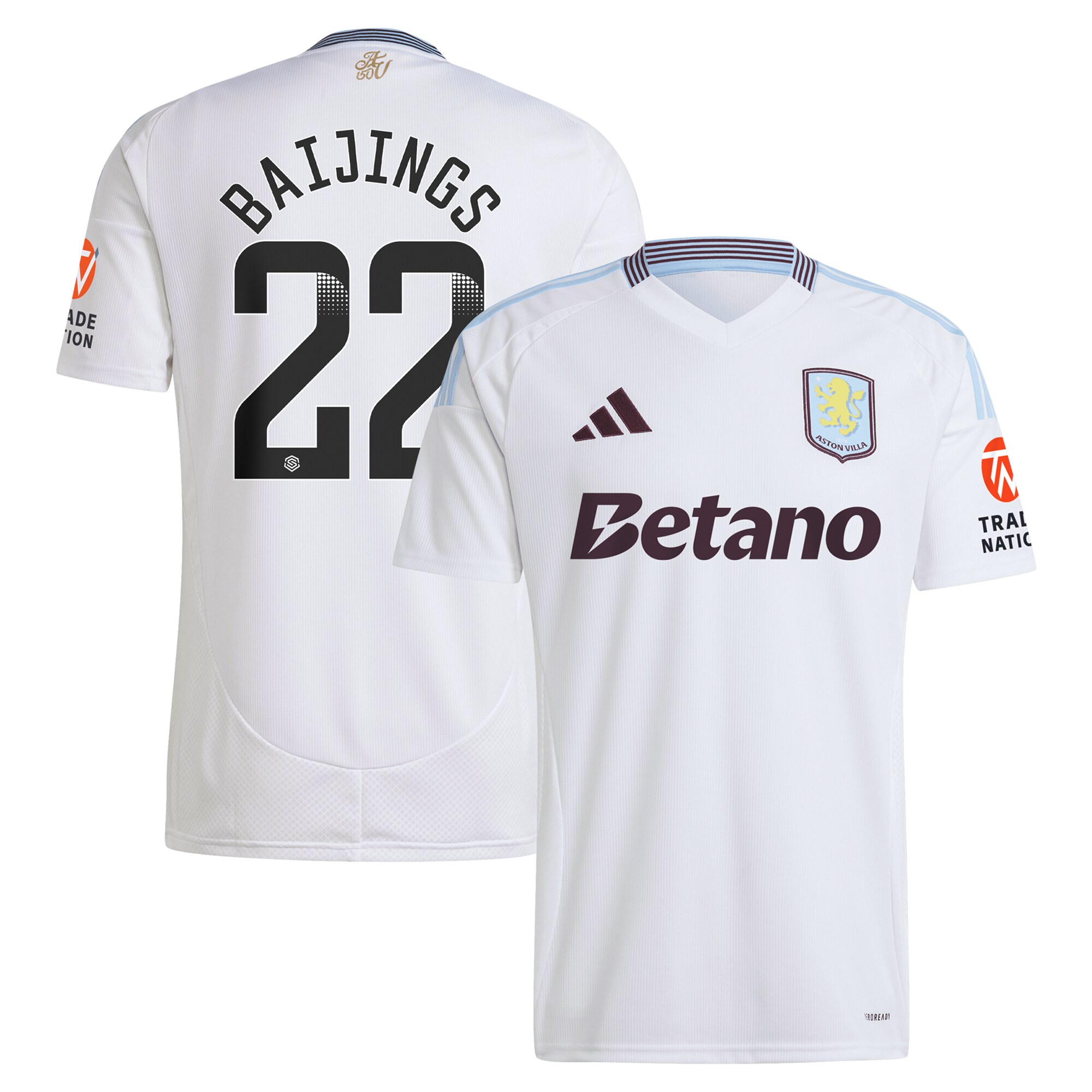 aston villa wsl away shirt 2024-25 with baijings 22 printing Collection | Authentic Aston Villa Shirts