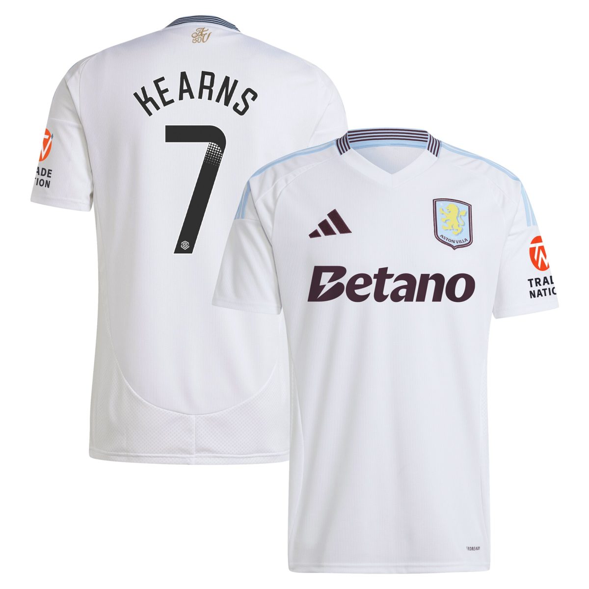 aston villa wsl away shirt 2024-25 with kearns 7 printing Collection | Authentic Aston Villa Shirts