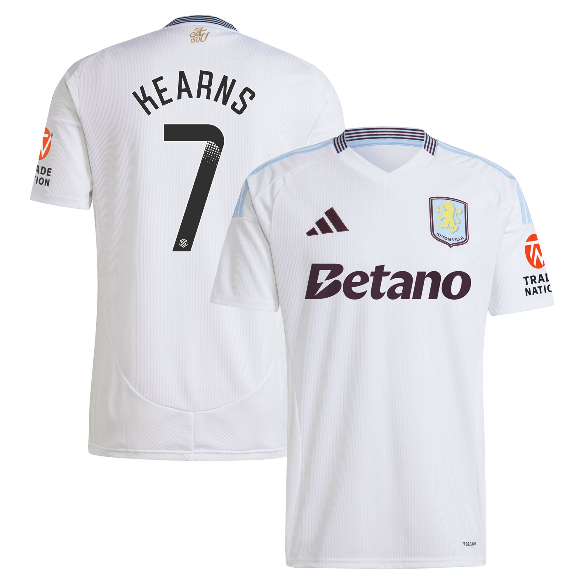 aston villa wsl away shirt 2024-25 with kearns 7 printing Collection | Authentic Aston Villa Shirts