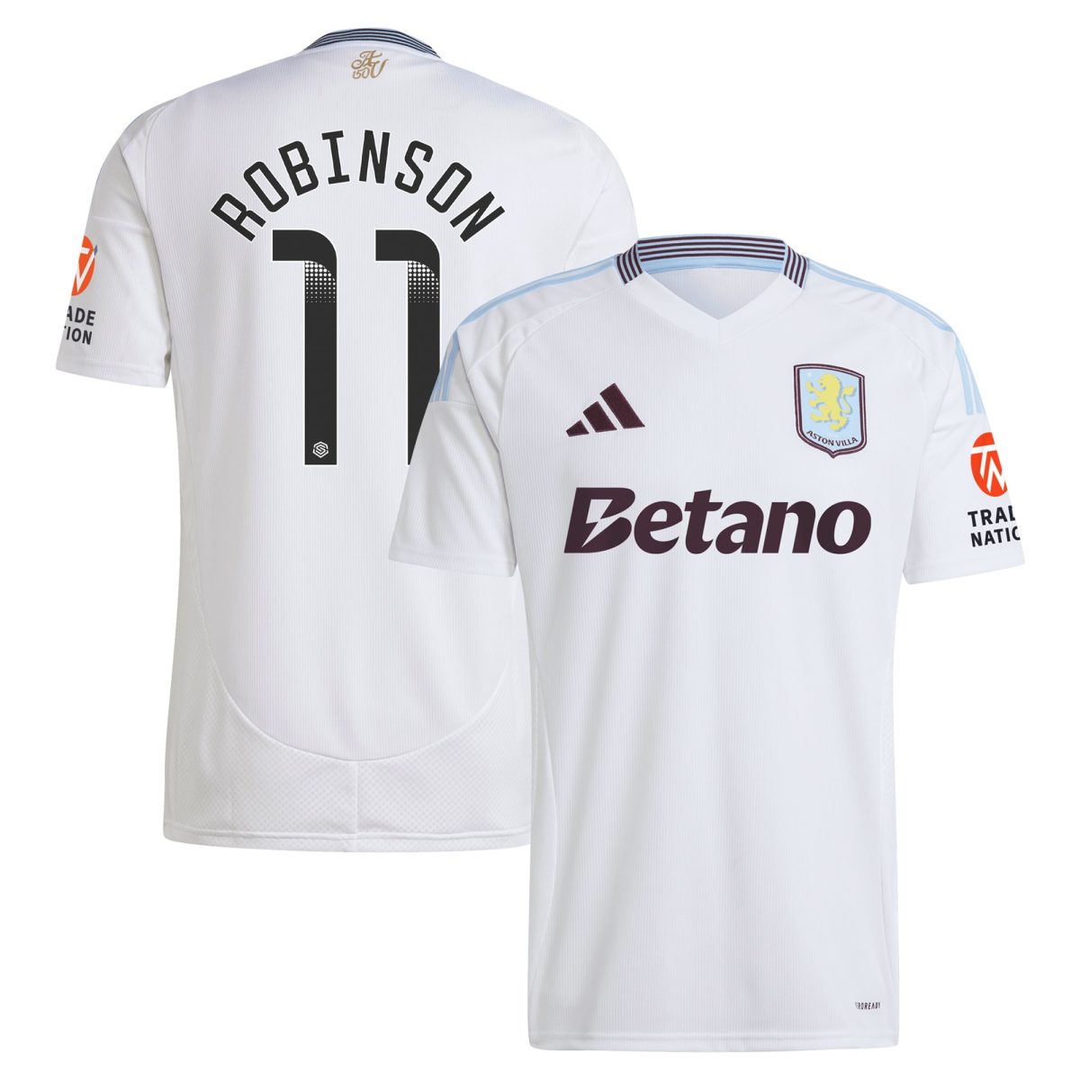 aston villa wsl away shirt 2024-25 with robinson 11 printing Collection | Authentic Aston Villa Shirts
