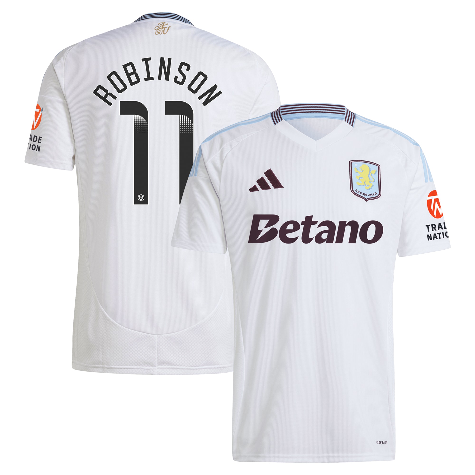 aston villa wsl away shirt 2024-25 with robinson 11 printing Collection | Authentic Aston Villa Shirts