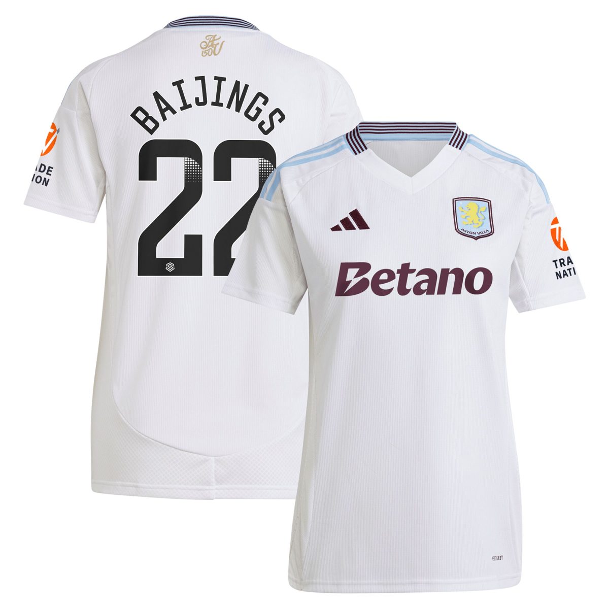 aston villa wsl away shirt 2024-25 – womens with baijings 22 printing Collection | Authentic Aston Villa Shirts