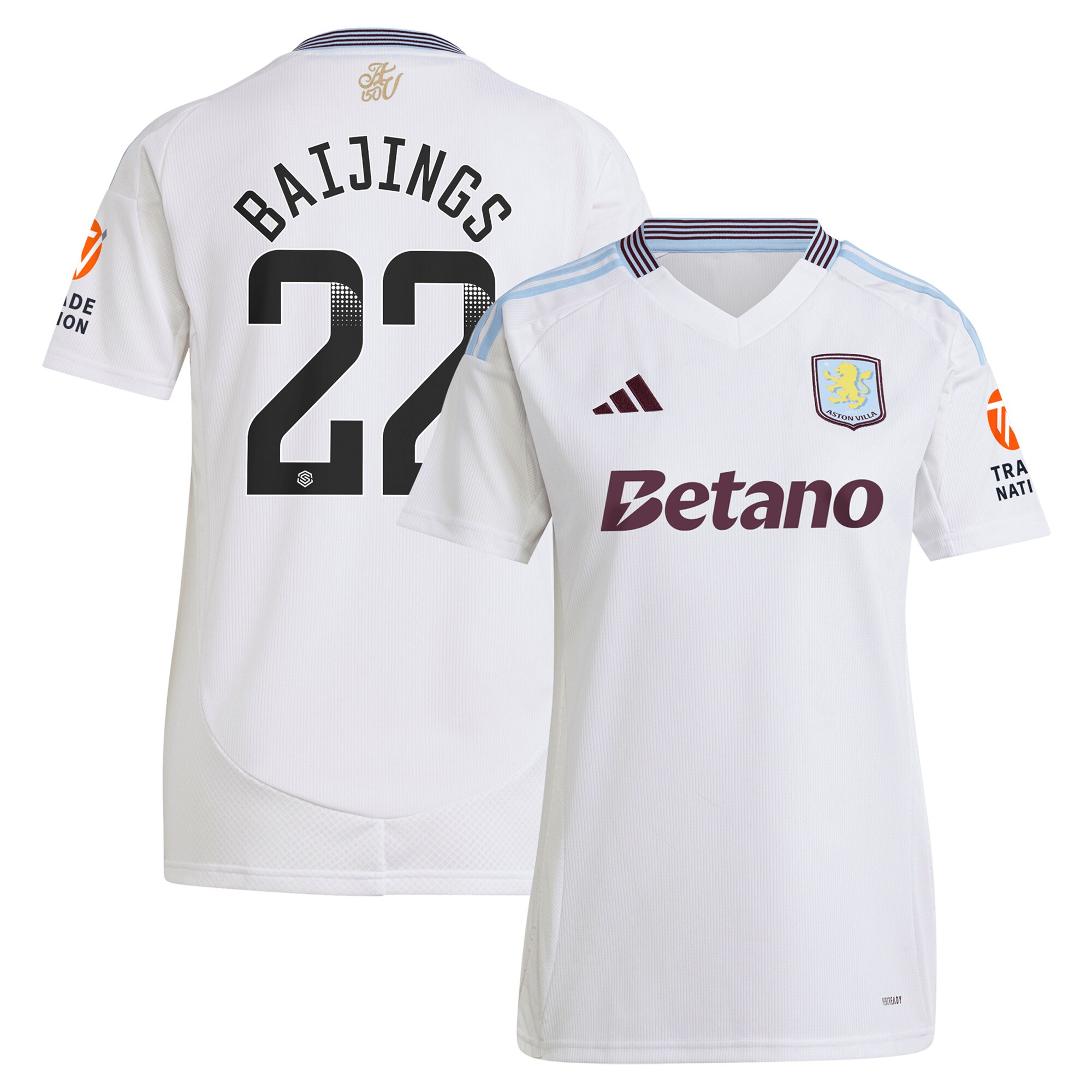 aston villa wsl away shirt 2024-25 – womens with baijings 22 printing Collection | Authentic Aston Villa Shirts