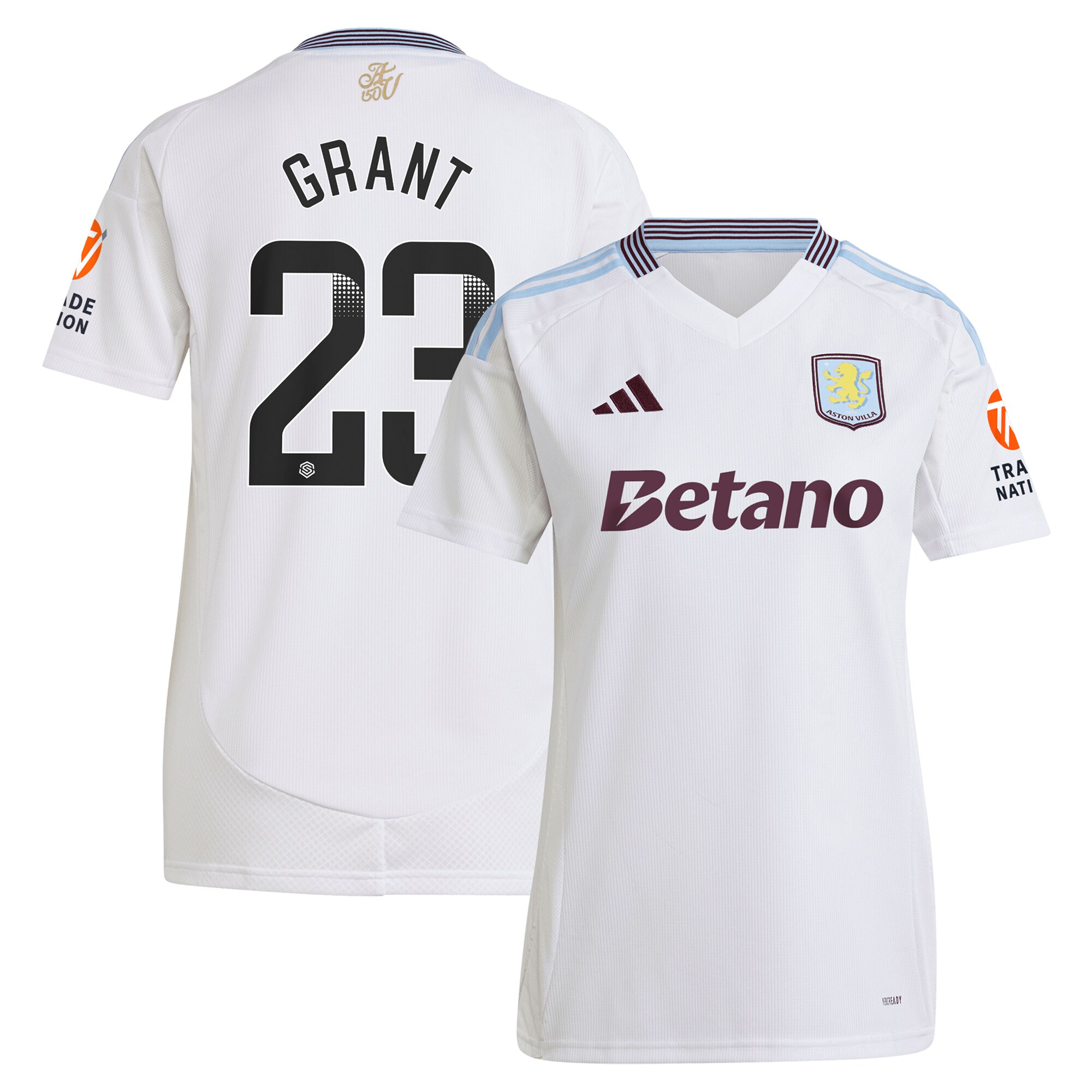 aston villa wsl away shirt 2024-25 – womens with grant 23 printing Collection | Authentic Aston Villa Shirts