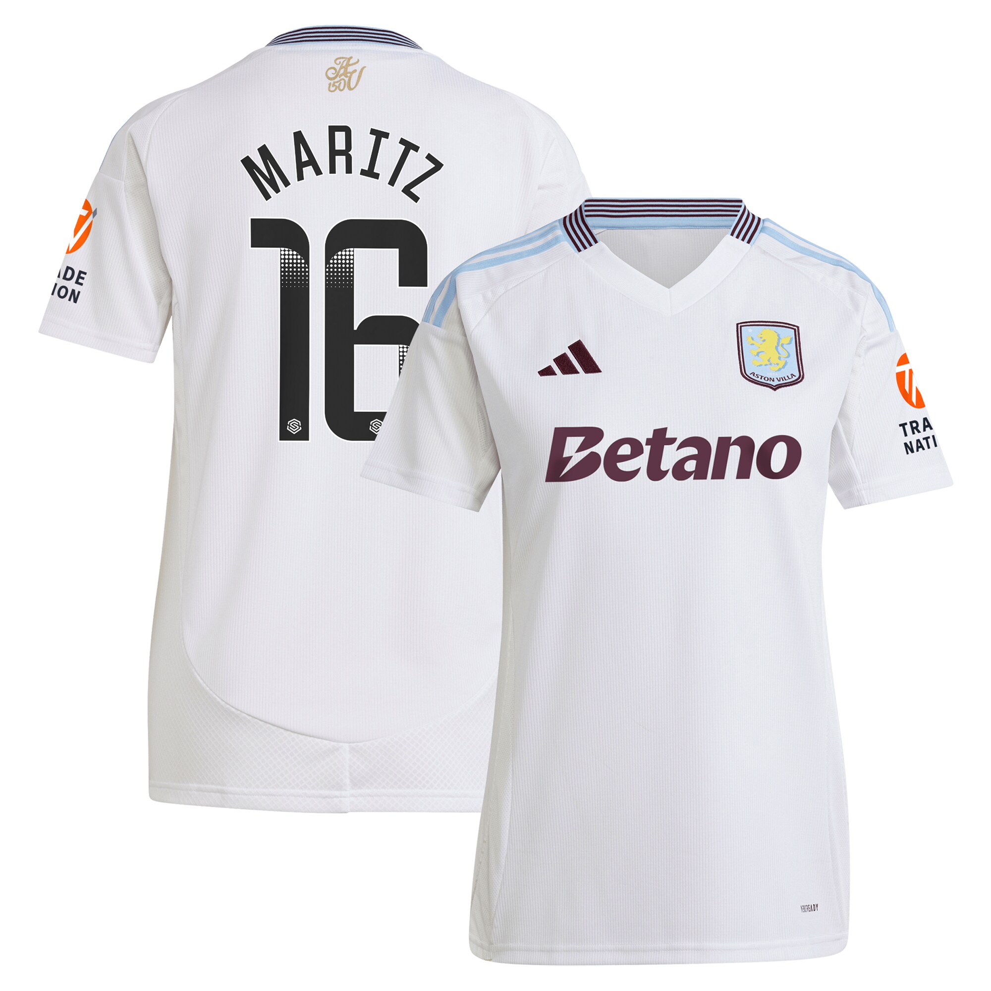 aston villa wsl away shirt 2024-25 – womens with maritz 16 printing Collection | Authentic Aston Villa Shirts