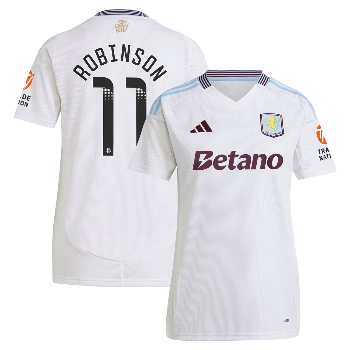 aston villa wsl away shirt 2024-25 – womens with robinson 11 printing Collection | Authentic Aston Villa Shirts