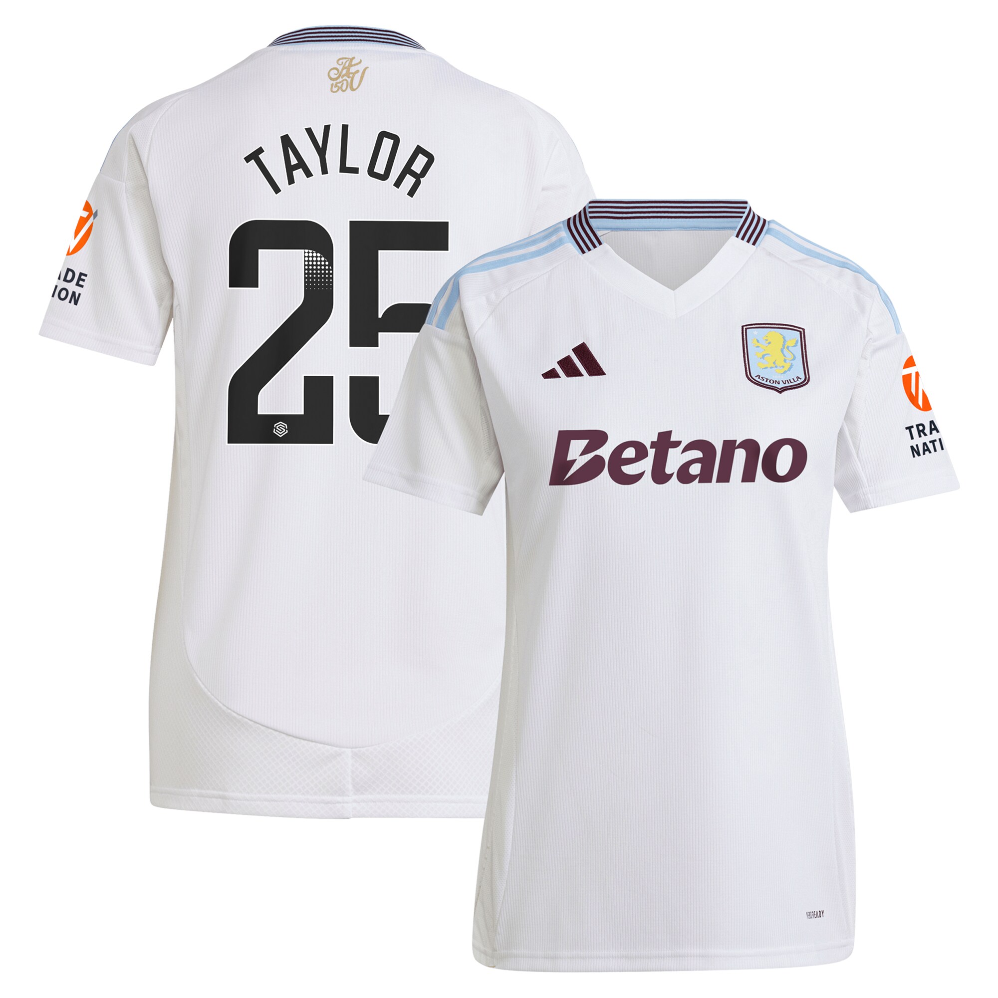 aston villa wsl away shirt 2024-25 – womens with taylor 25 printing Collection | Authentic Aston Villa Shirts