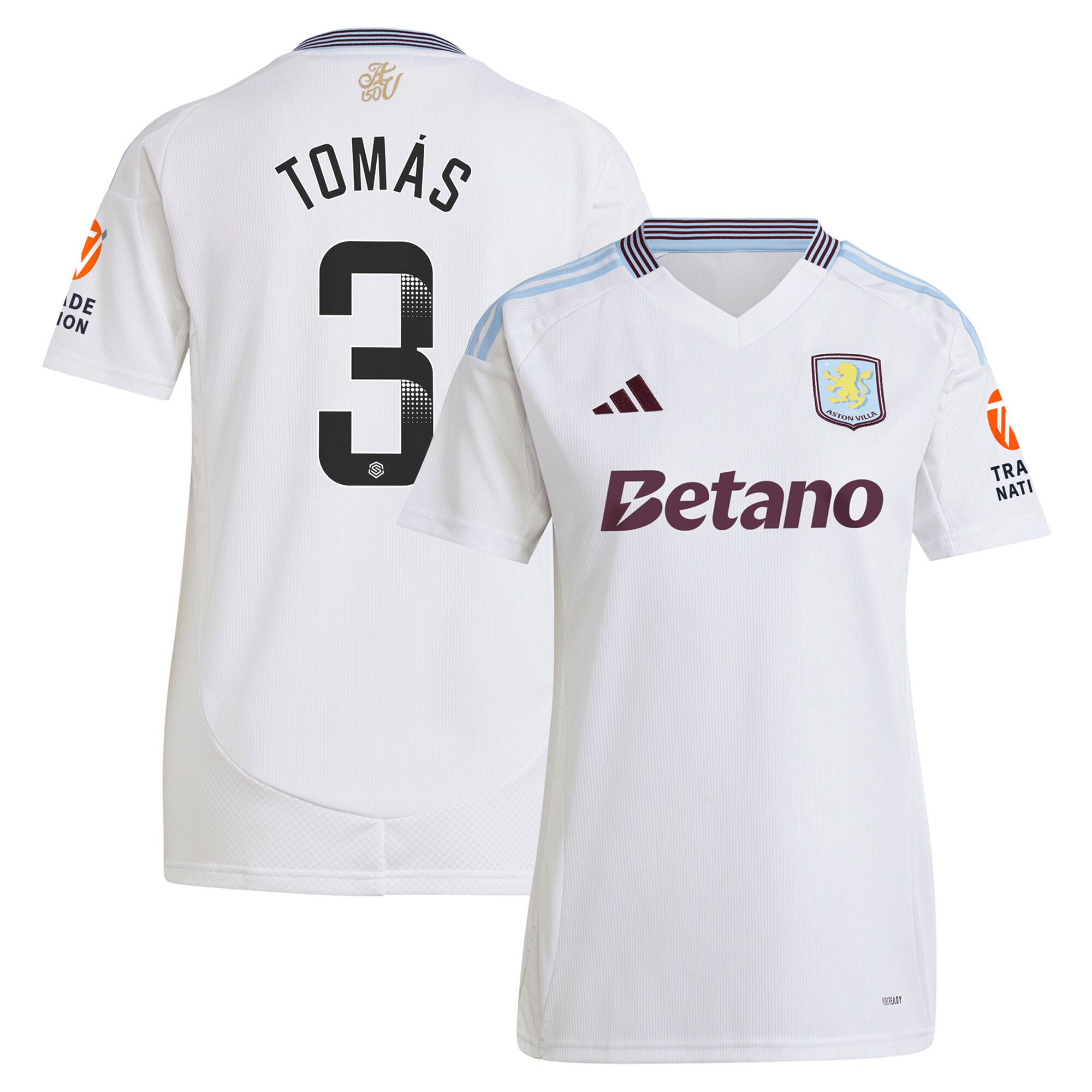 aston villa wsl away shirt 2024-25 – womens with tomás 3 printing Collection | Authentic Aston Villa Shirts
